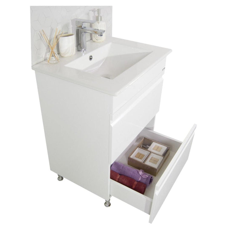 Baza Seria 786, 60 cm, cu Sertare, Alb + Lavoar Sava 60, 2060