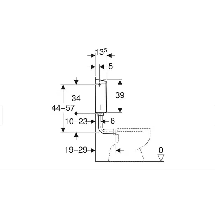 Rezervor WC Geberit Rio AP110, cu montaj la semiinaltime, Alb