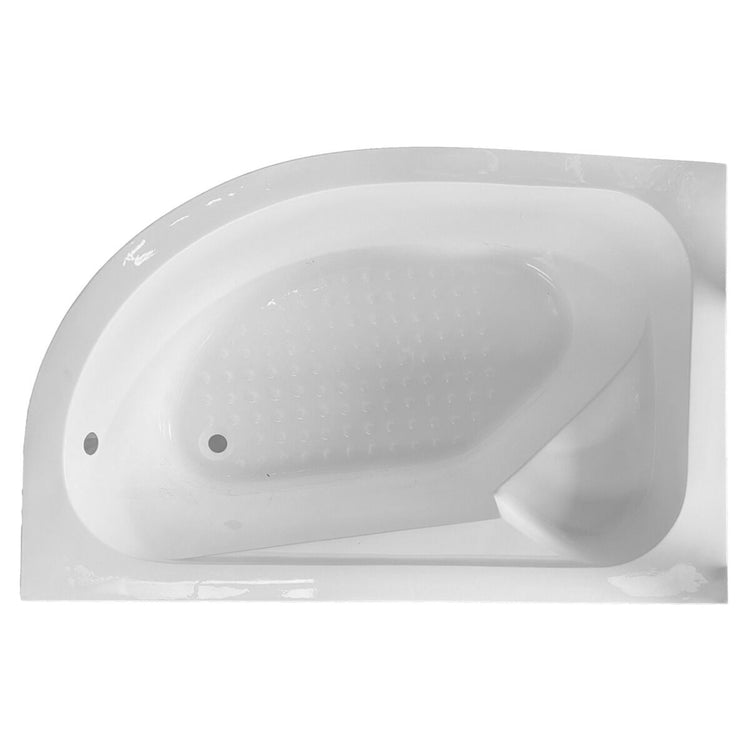 Cada baie pe colt Bella*, cu masca si suport, acril, 150 x 100 cm, stanga