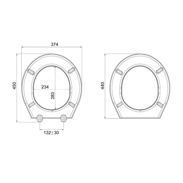 Capac WC din duroplast, Kadda Legerino 1110SC, alb, inchidere lenta, 374 x 450 m