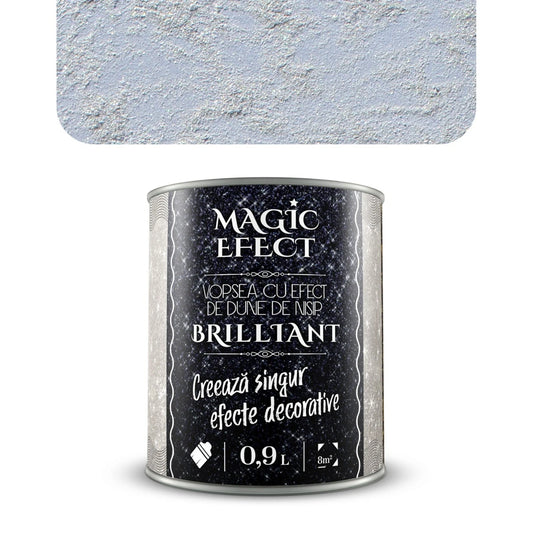 Vopea decorativa pe baza de apa, interior, Magic Efect Brilliant, efect dune de nisip, brilliant C02 / argintiu, 0.9 L