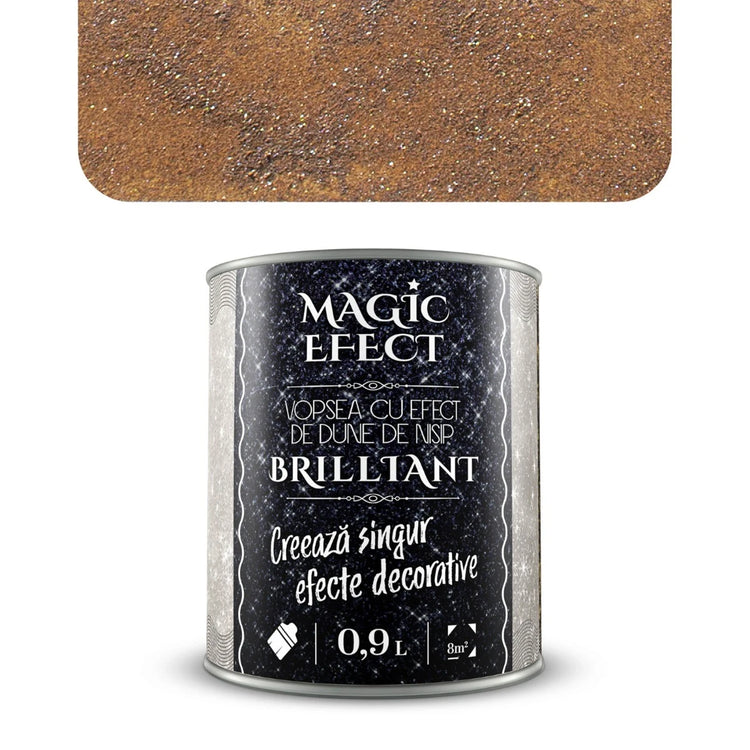 Vopea decorativa pe baza de apa, interior, Magic Efect Brilliant, efect dune de nisip, brilliant C07 / maro, 0.9 L