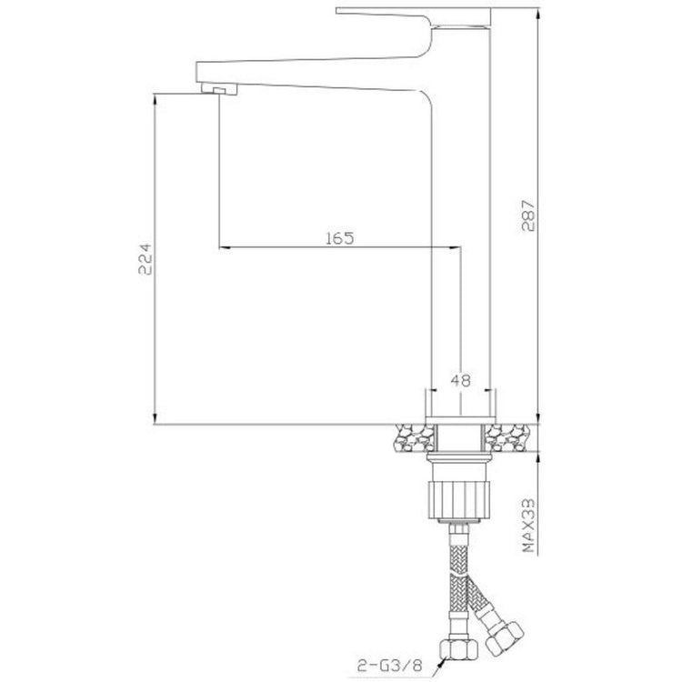 Invena Midnight baterie lavoar stativ negru-auriu BU-35-W14