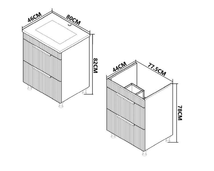 SERIA 033 - MOBILIER BAIE 80CM SRT ALB - LV2080