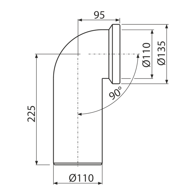 Cot WC – conector 90° A90-90