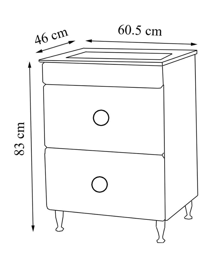 BAZA MDF SI LAVOAR, SERIA 080, 60CM, ALB