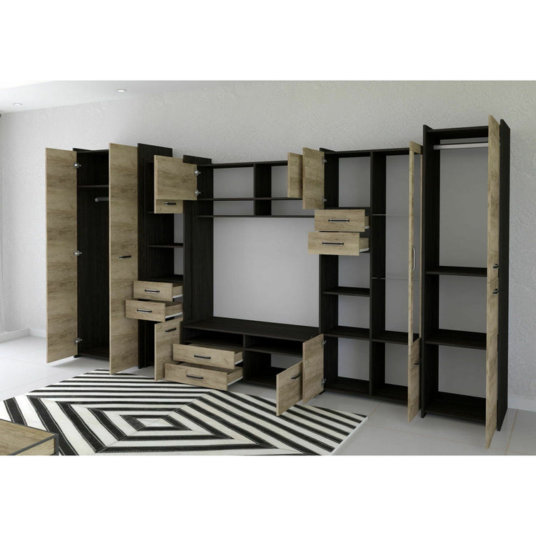 Bibliotecă living Mirabela, 360 cm, Sonoma