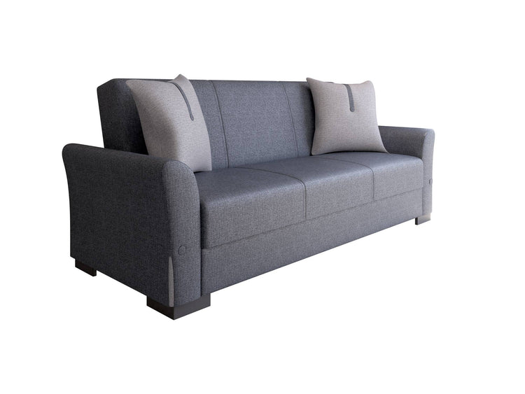 Canapea extensibila cu 3 locuri Mina, Gri/Alb