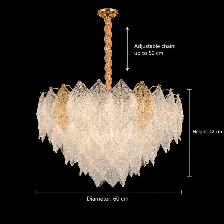 Candelabru Cristal LACE Regalis 21xE14, Diametru 80cm, Inaltime 49cm, Auriu Lucios, Inaltime Reglabila, Design Elegant