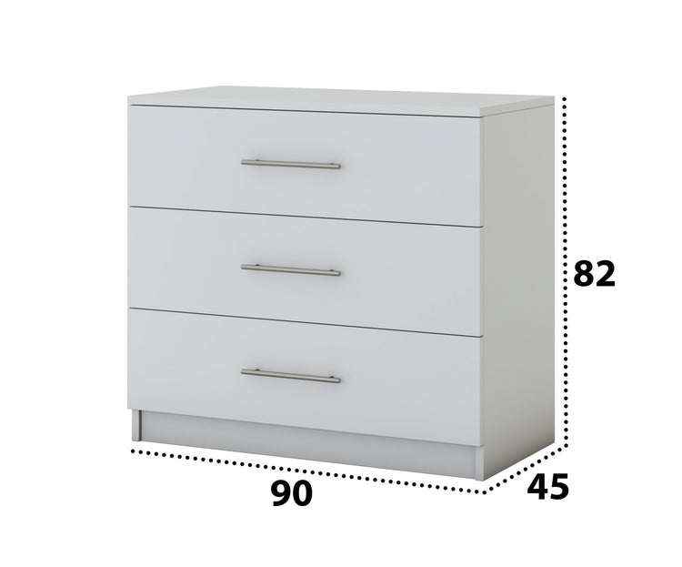 Comoda beta, alb, 90x82x42.5 cm - La Cucu