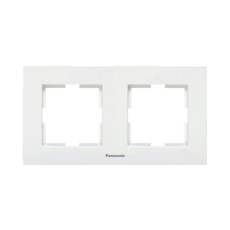 Ramă aparataje Panasonic Karre Plus 2 posturi, montaj orizontal, alb