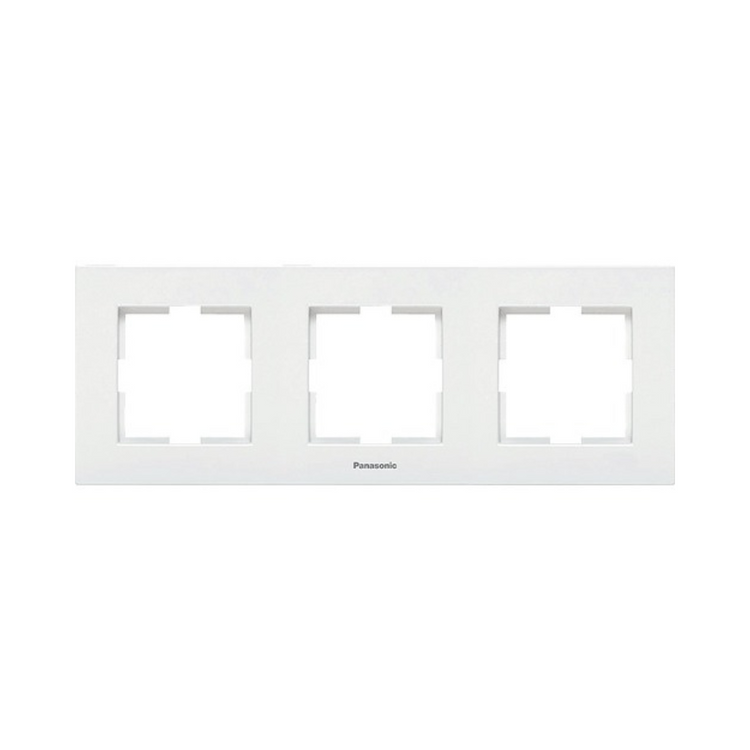 Ramă aparataje Panasonic Karre Plus 3 posturi, montaj orizontal, alb