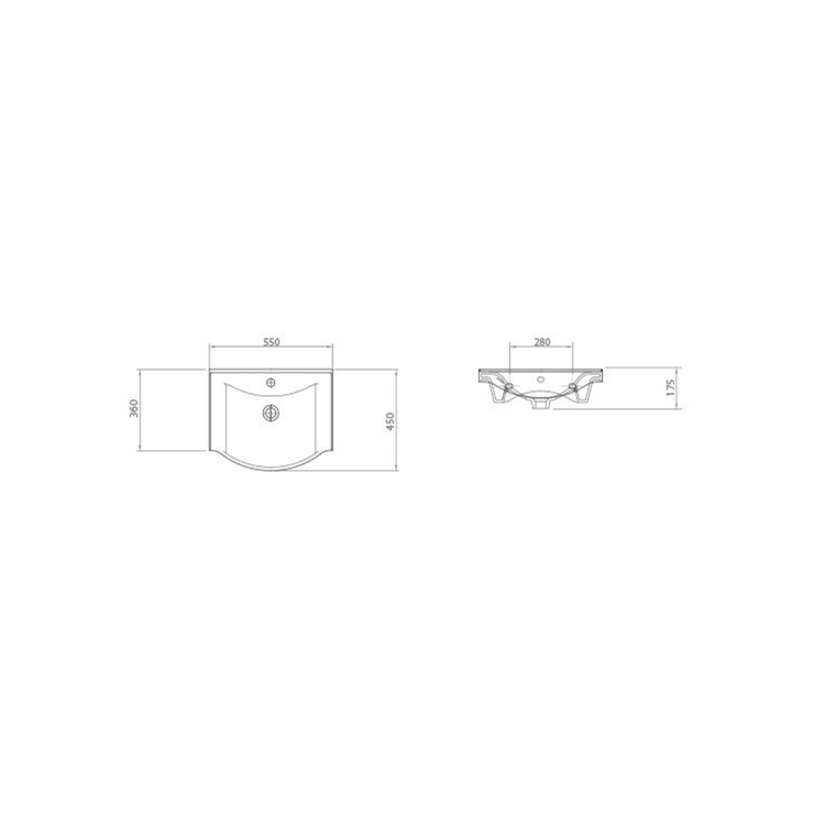 BAZA SI LAVOAR SERIA 153, 55CM ALB