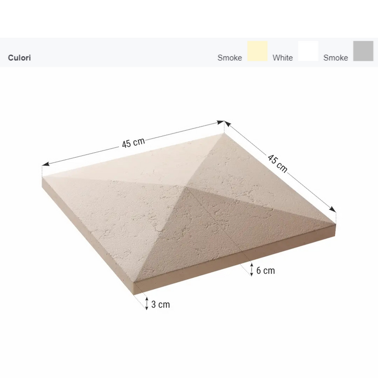 Capac stalp gard Roma - 45x45x6 cm