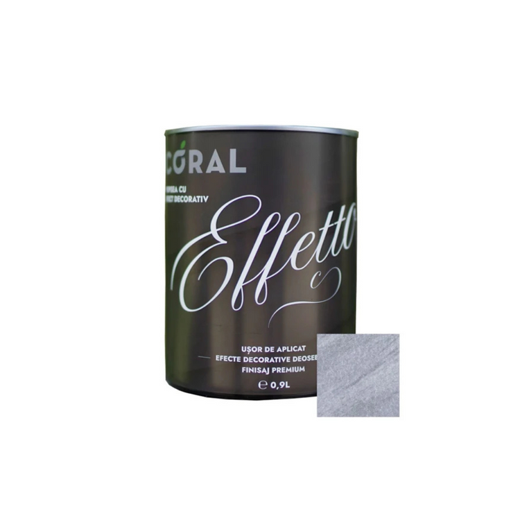 Vopsea decorativa, interior, Coral Effetto, Viterbo / gri, 0.9 L