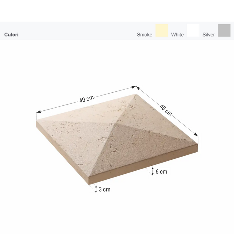 Capac stalp gard Roma - 40x40x6 cm