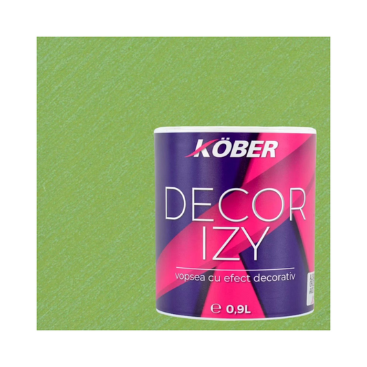 Vopsea decorativa, Kober Decor Izy, Verde Mosc, efect sidefat si texturat, 0.9 litri