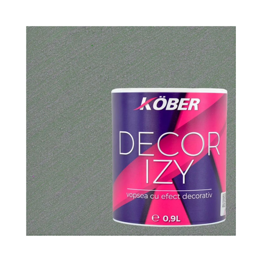 Vopsea decorativa, Kober Decor Izy, Kaki Urban, efect sidefat si texturat, 0.9 litri