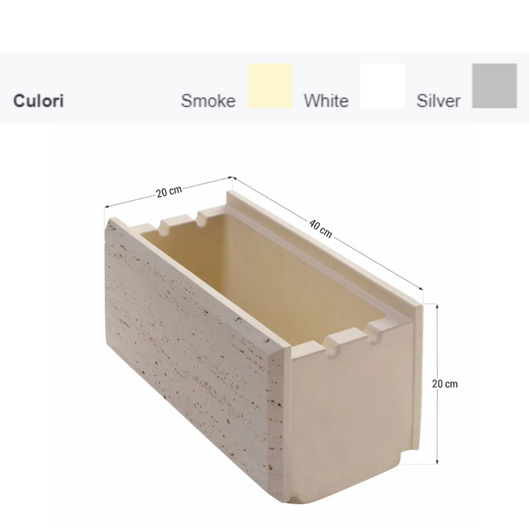 Boltar din beton pentru gard Traverstone Block Smoke, 400 x 200 x 200 mm