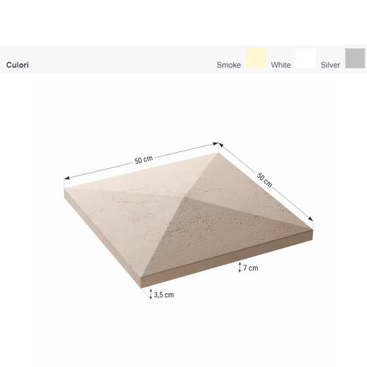 Capac stalp gard Roma - 50x50x7 cm