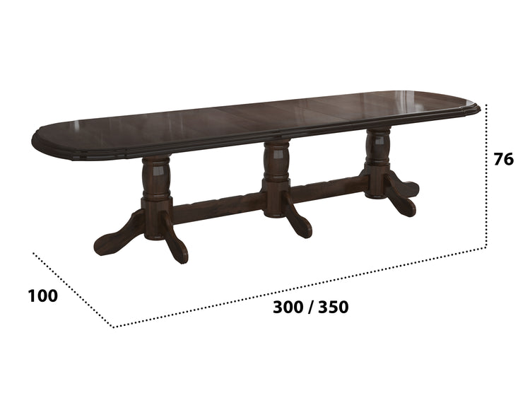 Masa extensibila 250-300x100 cm, Jork, lemn wenge