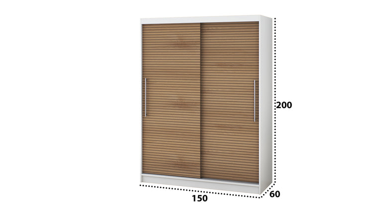 Dressing Rafi, 150x200x60 cm, alb/stejar