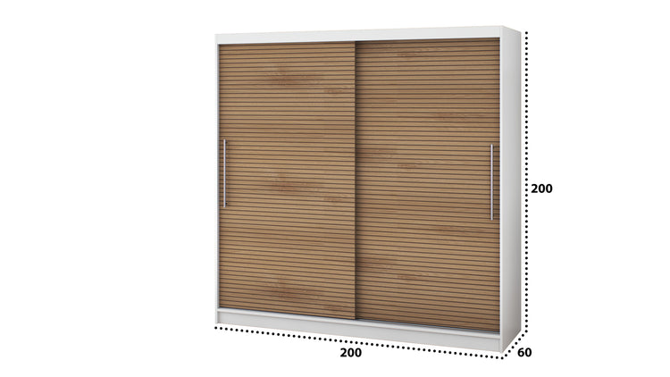 Dressing Rafi, 200x200x60 cm, alb/stejar