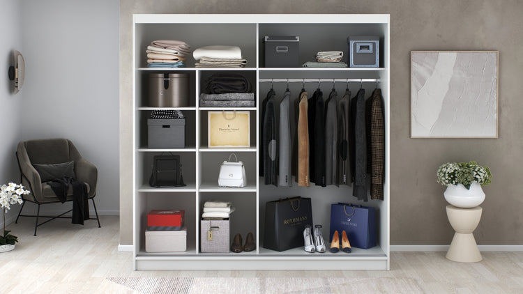 Dressing Rafi, 200x200x60 cm, alb/stejar