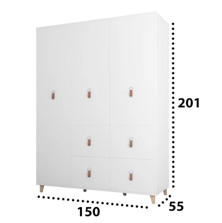 Dressing Andrei 3D, 150x201x55 cm, Alb
