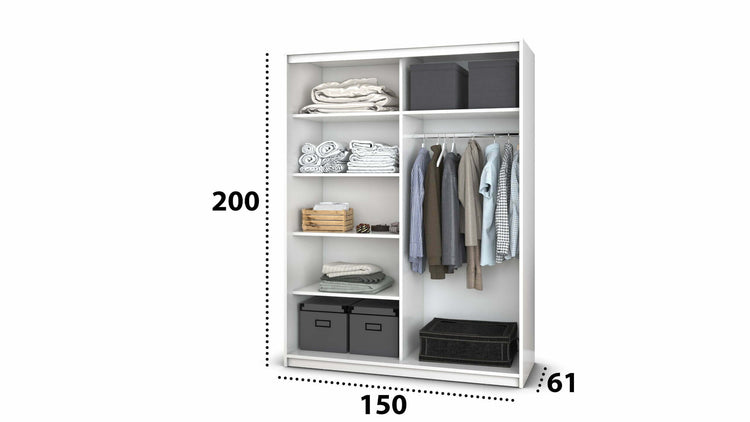 Dressing Gabriel cu oglinda, 150x200x61 cm