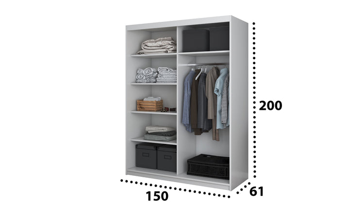 Dressing Gabriel fara oglinda, 150x200x61 cm, alb
