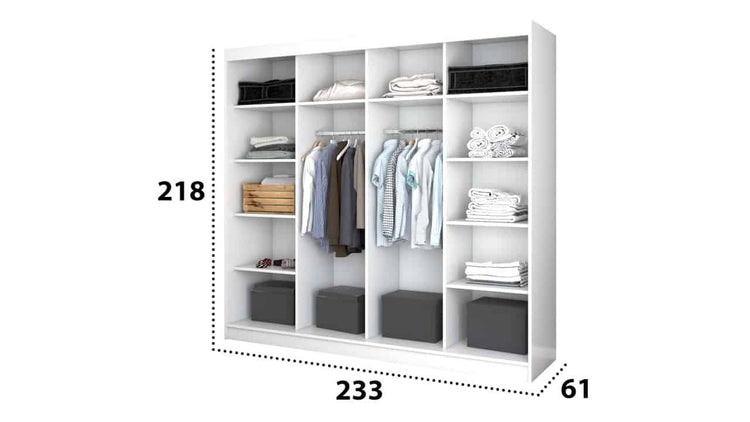Dressing Iulian, alb cu oglinda 233 cm