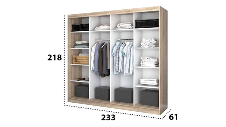 Dressing Iulian sonoma cu oglinda-233 cm