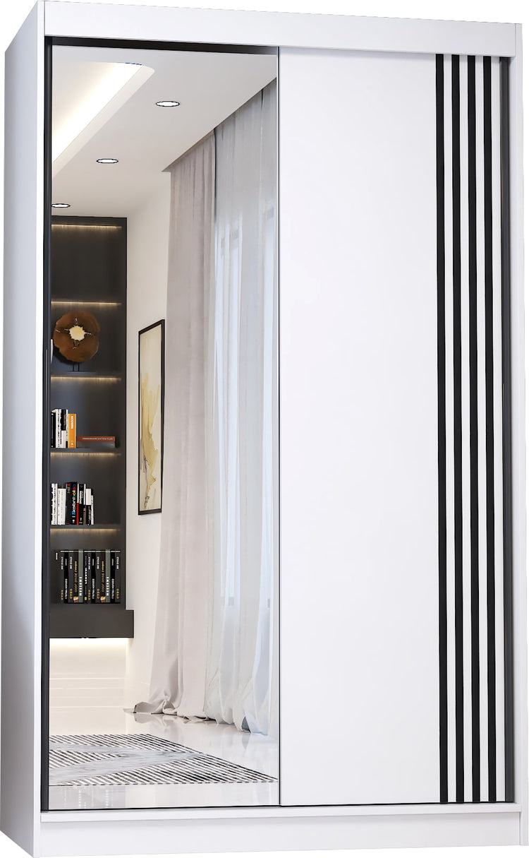 Dressing Neomi 07 alb, 120x200x61 cm, usi culisante