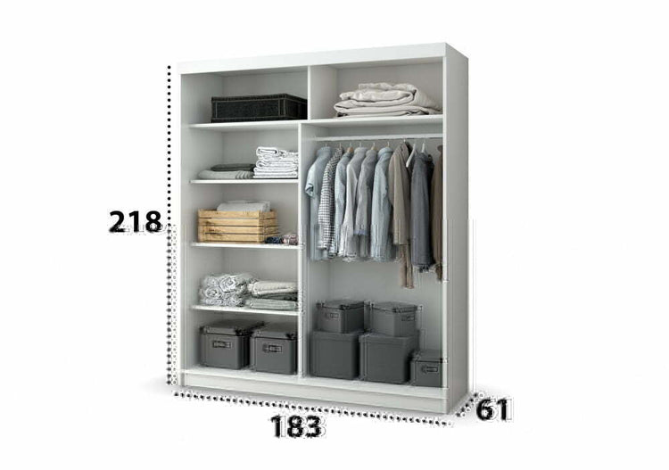 Dressing Ovidiu 31, 183x218x61 cm, culoare alb/negru