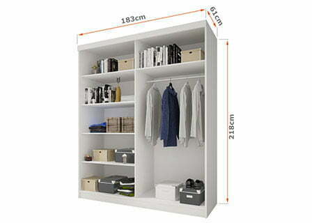 Dressing Ovidiu 31, 203x218x61 cm, culoare alb/negru
