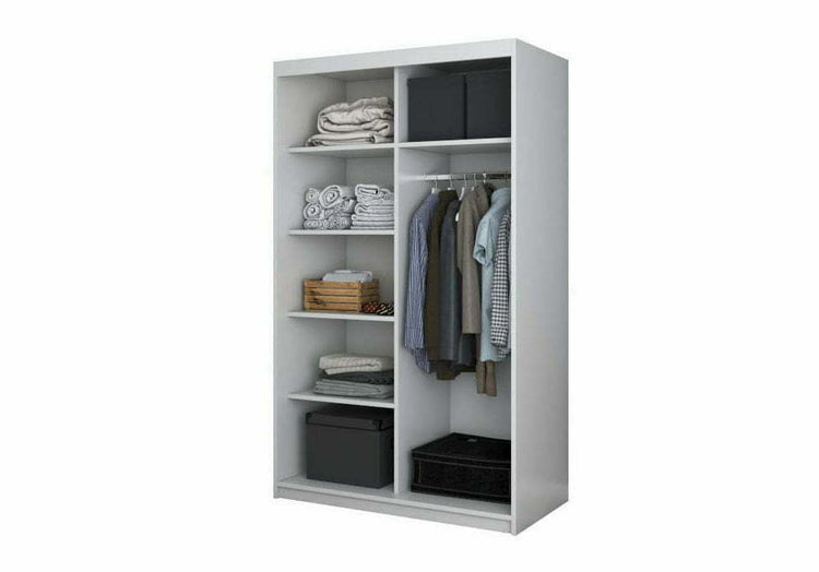 Dressing Neomi 07 alb, 120x200x61 cm, usi culisante