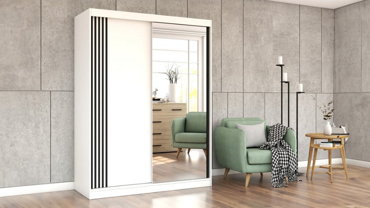 Dressing Vista, 07, alb, 150x200x61 cm, usi culisante