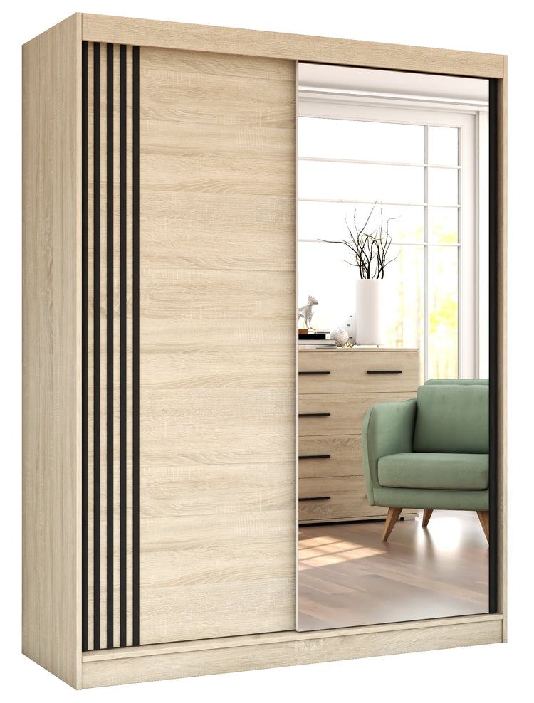 Dressing Vista, 07, sonoma, 150x200x61 cm, usi culisante