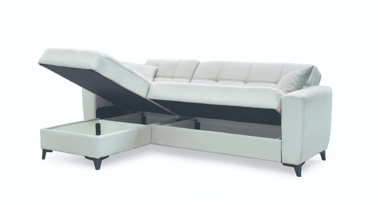Coltar extensibil New Dynamic, cu spatiu depozitare, crem