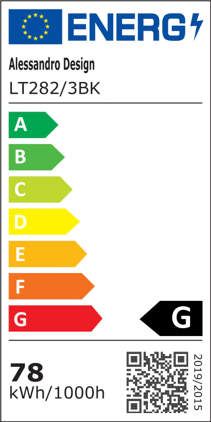 Lustra LED cu telecomanda TIANA 78W, 3 Elipse, lumina Rece/Calda/Neutra, Dimabila, Negru