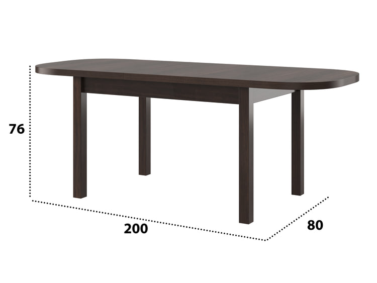 Masa extensibila 160x200 cm mb-12 venus1, wenge, lemn masiv de fag si pal