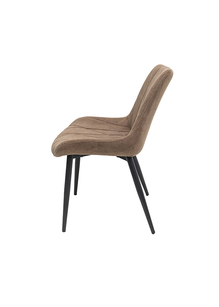 Scaun ML-1, tapitat stofa, maro