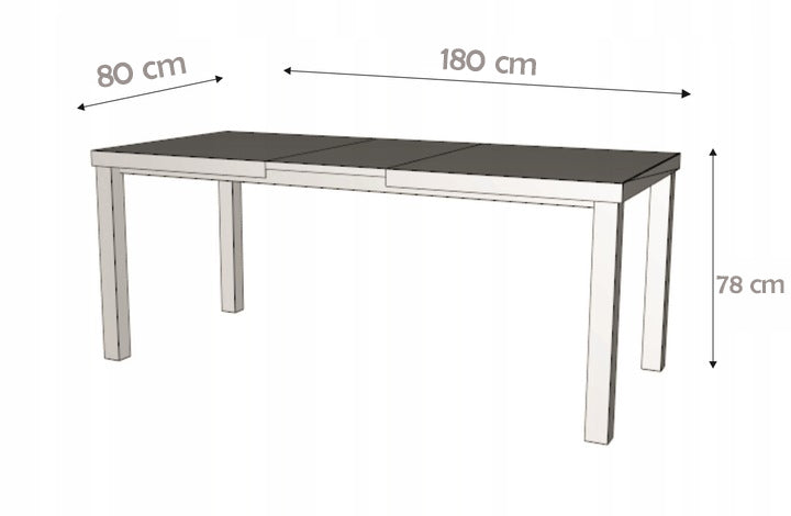 Masa extensibila 140-180x80 cm mb-21 modena1, stirling, lemn masiv de fag si pal - La Cucu