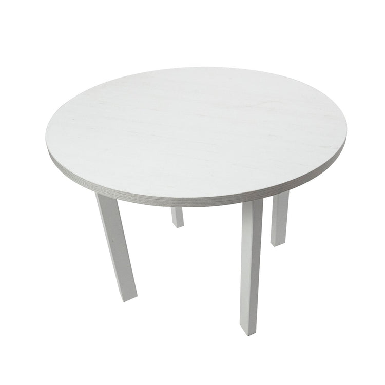 Masa living poli2 b, alb, 100 x 100 x 76 cm, lemn masiv de pal/fag