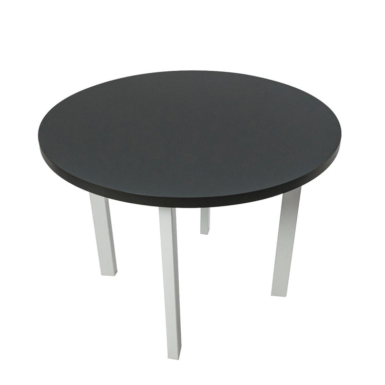Masa living poli2 bg, alb/grafit, 100 x 100 x 76 cm, lemn masiv de pal/fag