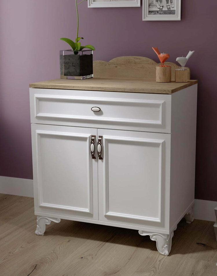 Comoda Alessa, Alb Sonoma, 75x84x40 cm, MDF - La Cucu