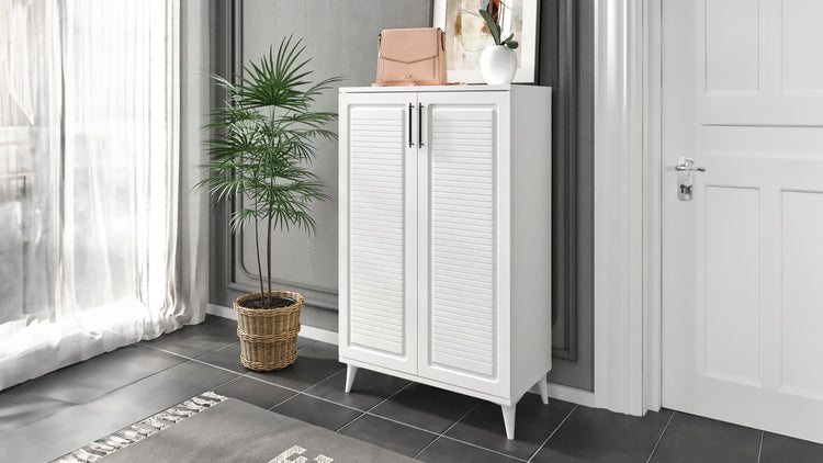 Pantofar Fuga alb, 70x118x36.5 cm, mdf
