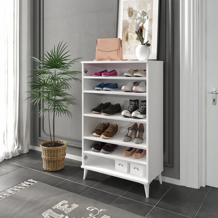 Pantofar Fuga alb, 70x118x36.5 cm, mdf