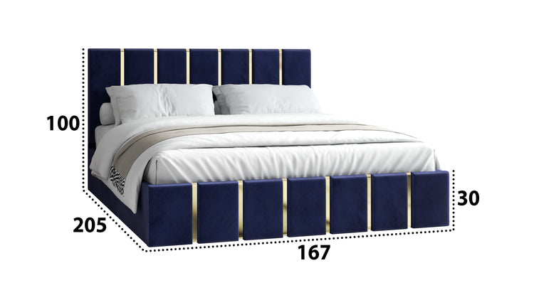 Pat Venezia, 160x200 cm, albastru/argintiu, suport saltea